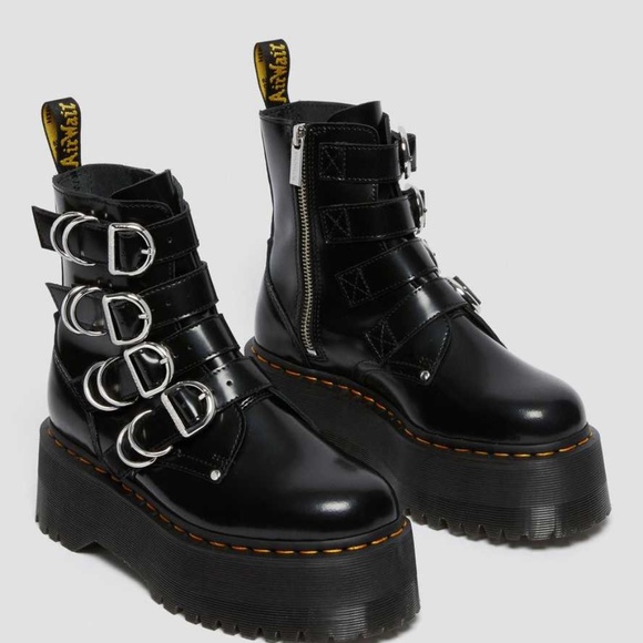 Doc Martens RARE Jaden Max Leather Platform Hardware Boots Size 10 - Picture 2 of 10